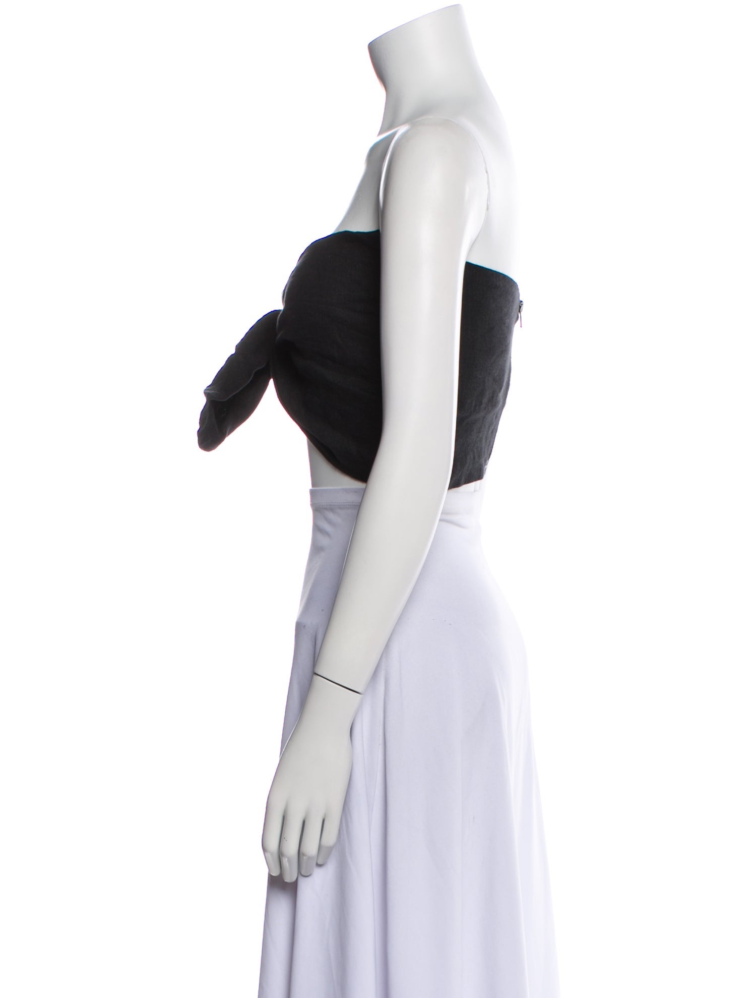 Just Bee Queen Linen One-Shoulder Crop Top