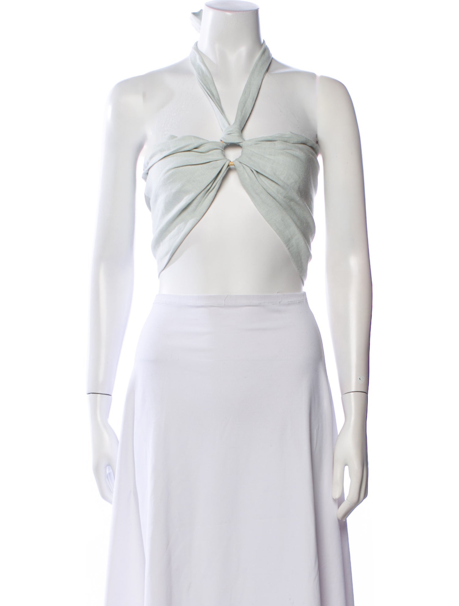 Just Bee Queen Linen Halterneck Crop Top