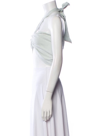 Just Bee Queen Linen Halterneck Crop Top