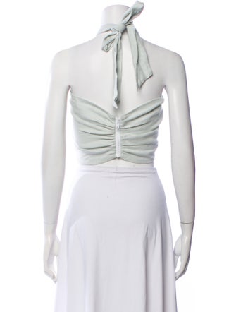 Just Bee Queen Linen Halterneck Crop Top