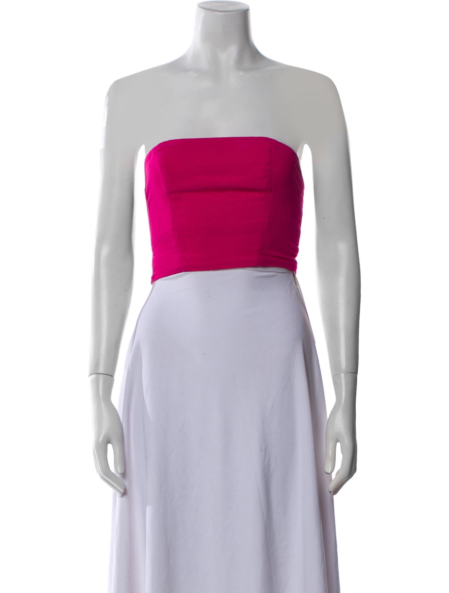 Just Bee Queen Linen Strapless Crop Top