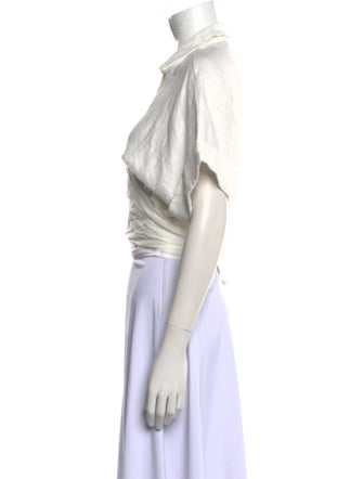 Just Bee Queen Linen Short Sleeve Crop Top