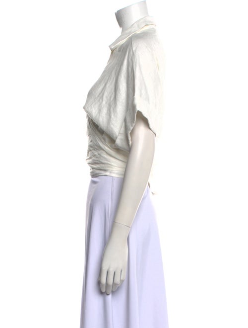 Just Bee Queen Linen Short Sleeve Crop Top