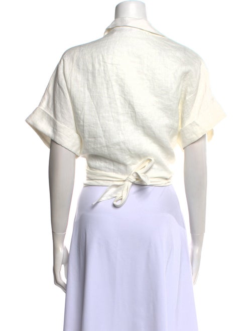 Just Bee Queen Linen Short Sleeve Crop Top