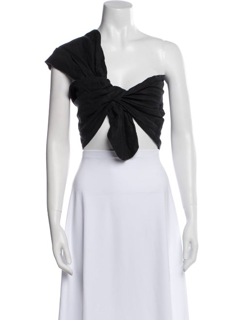 Just Bee Queen Linen One-Shoulder Crop Top