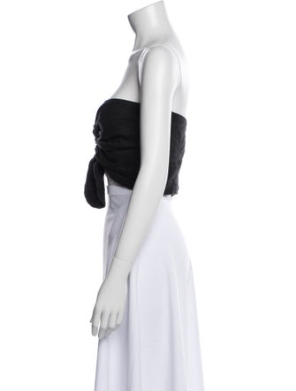 Just Bee Queen Linen One-Shoulder Crop Top