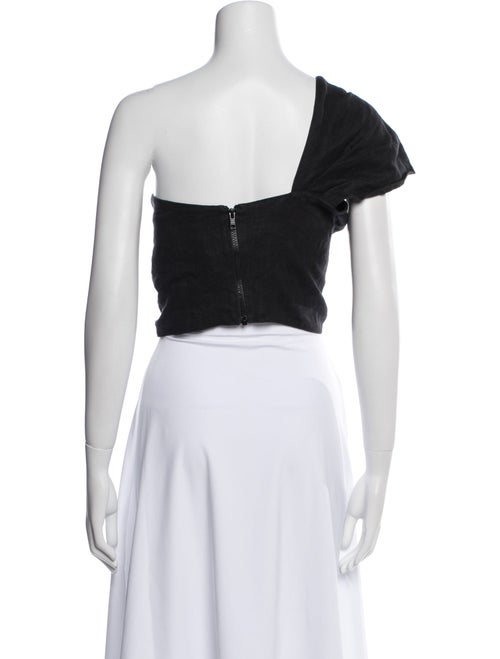Just Bee Queen Linen One-Shoulder Crop Top