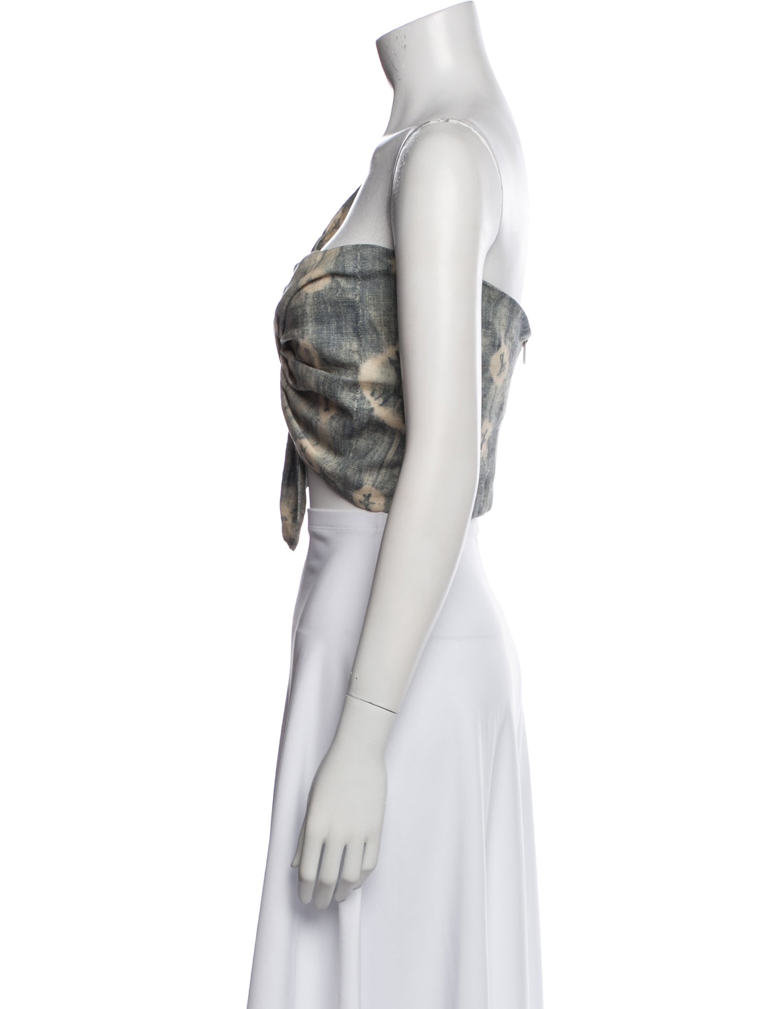 Just Bee Queen Linen One-Shoulder Crop Top