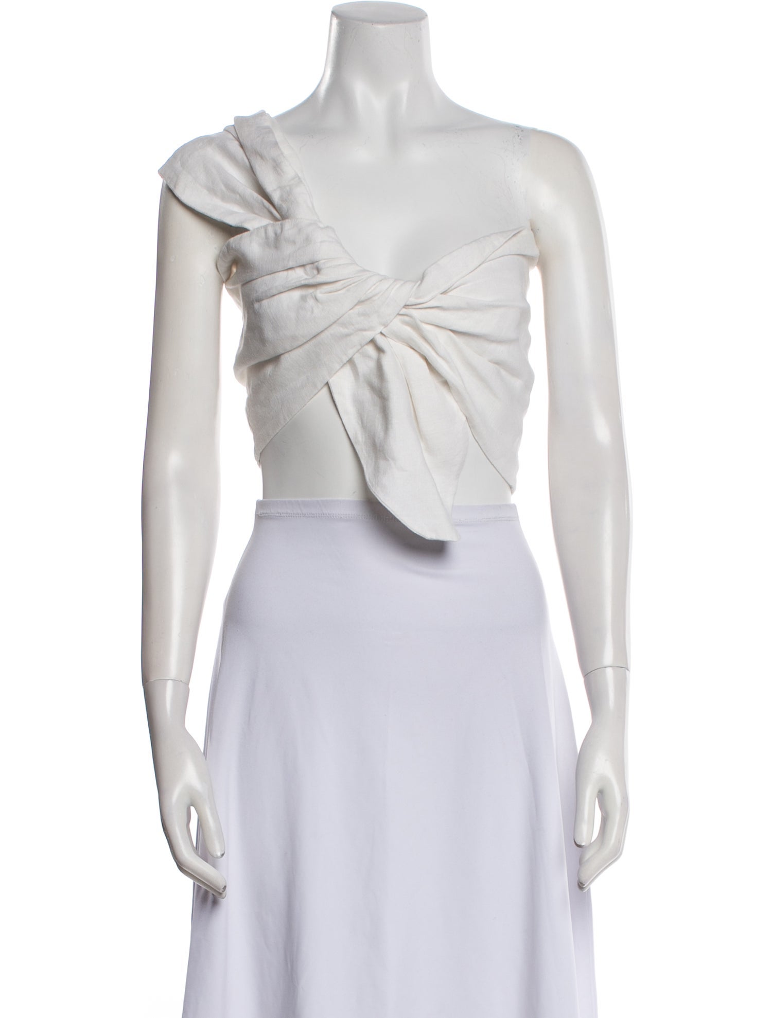 Just Bee Queen Linen One-Shoulder Crop Top w/ Tags