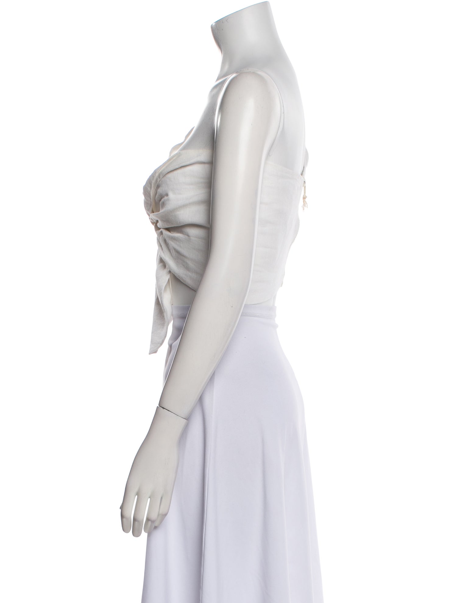 Just Bee Queen Linen One-Shoulder Crop Top w/ Tags