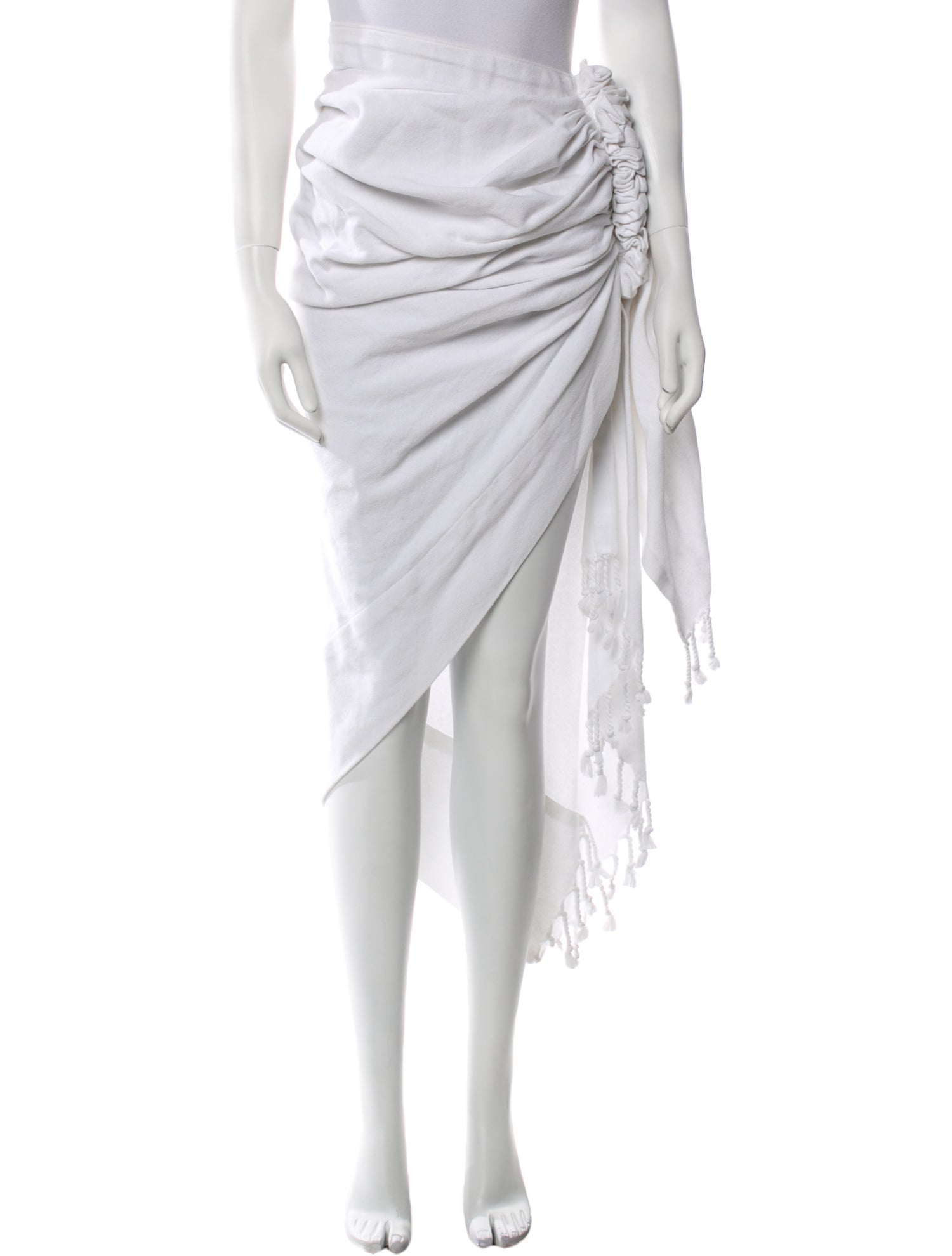 Just Bee Queen Tassel Accents Midi Length Skirt