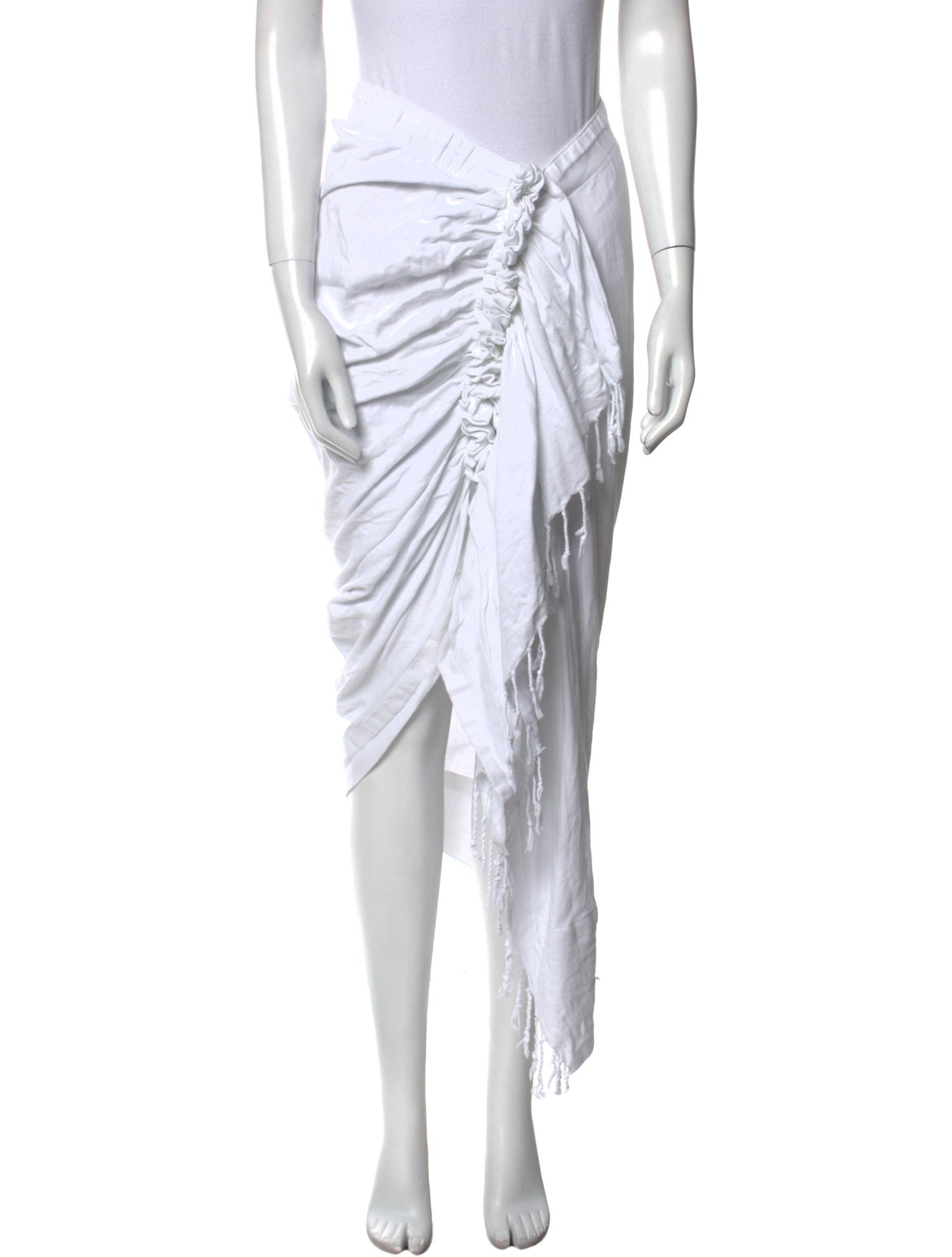 Just Bee Queen Tassel Accents Midi Length Skirt