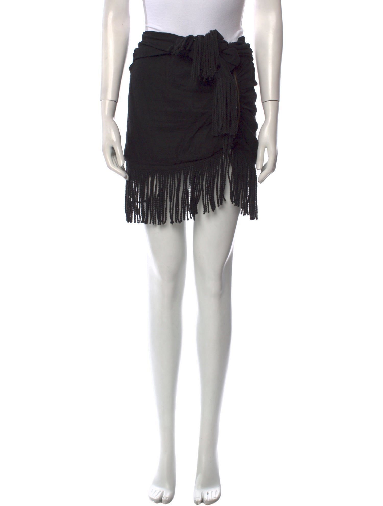 Just Bee Queen Fringe Trim Accent Mini Skirt