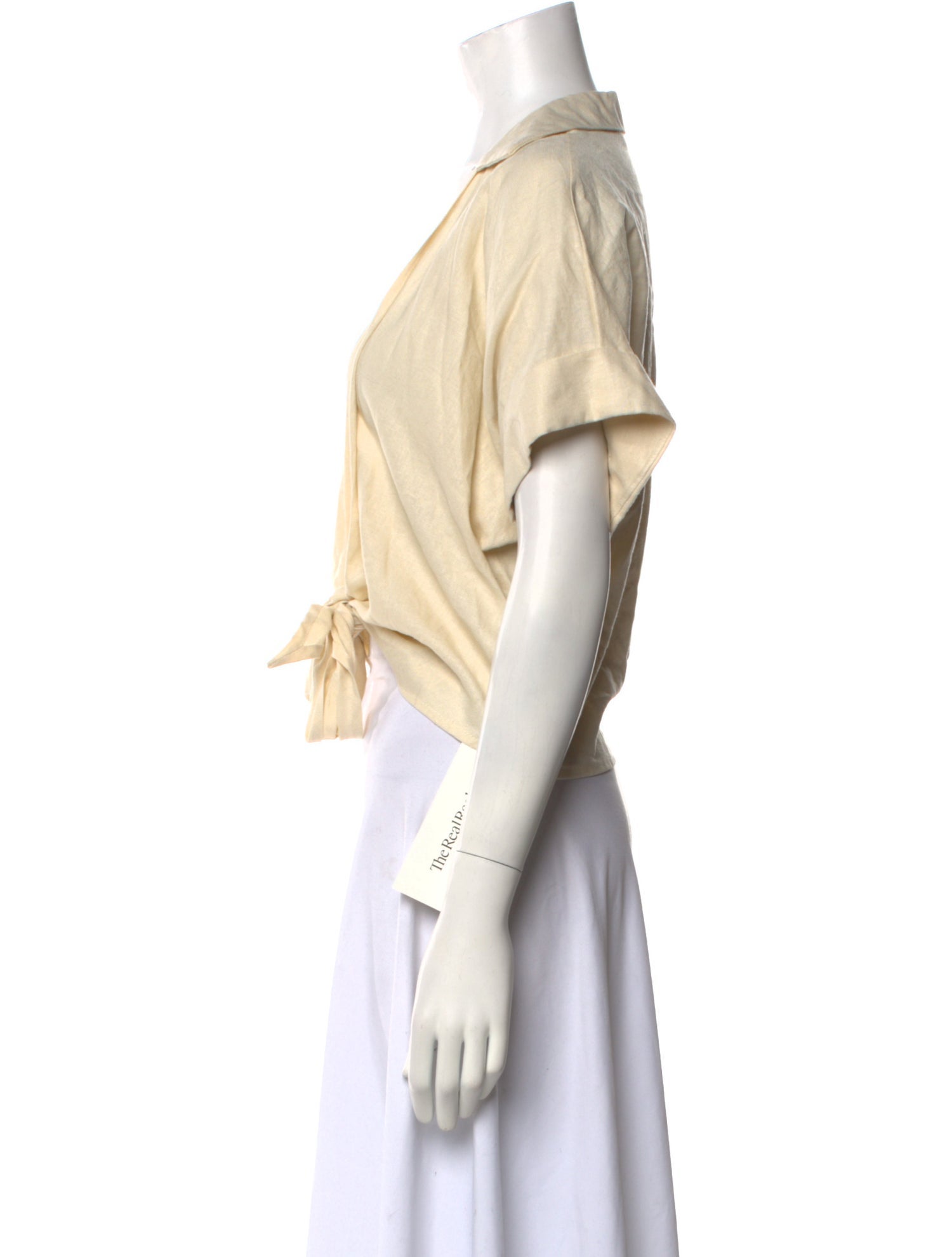 Just Bee Queen Plunge Neckline Short Sleeve Crop Top