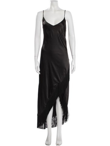 Pre-owned Just Bee Queen V-neck Long Dress W/ Tags In Gray