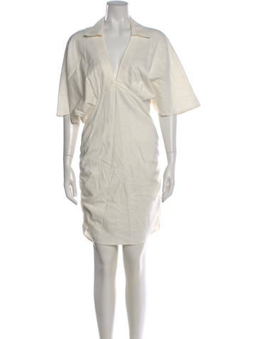 Pre-owned Just Bee Queen V-neck Knee-length Dress W/ Tags In Neutral