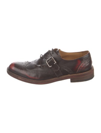 Jean-Michel Cazabat Leather Printed Monk Straps