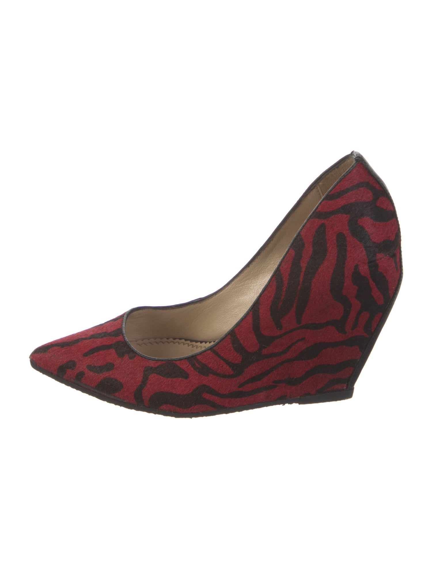 Jean-Michel Cazabat Ponyhair Animal Print Pumps