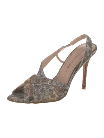Jean-Michel Cazabat Glitter Animal Print Slingback Sandals