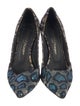 Jean-Michel Cazabat Printed Glitter Accents D'Orsay Pumps