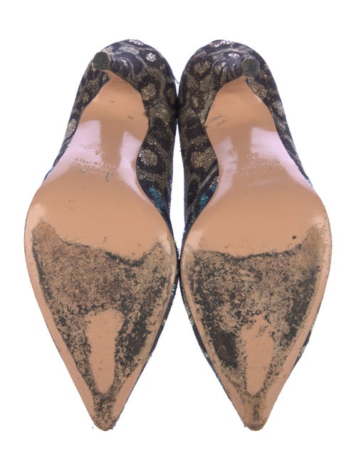 Jean-Michel Cazabat Printed Glitter Accents D'Orsay Pumps