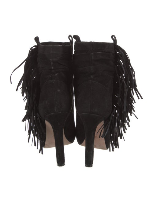 Jean-Michel Cazabat Suede Fringe Trim Accent Lace-Up Boots