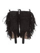 Jean-Michel Cazabat Suede Fringe Trim Accent Lace-Up Boots