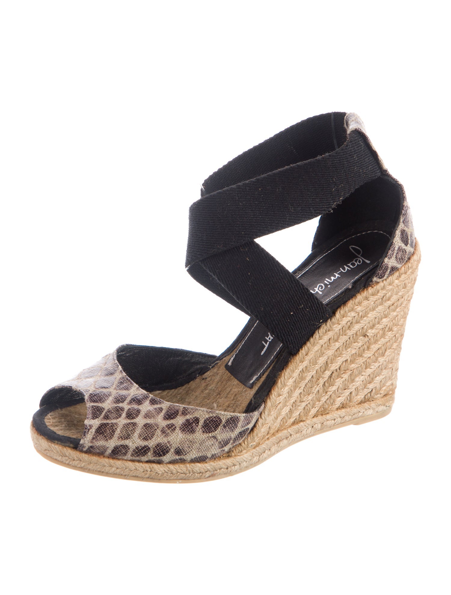 Jean-Michel Cazabat Jute Animal Print Slingback Pumps