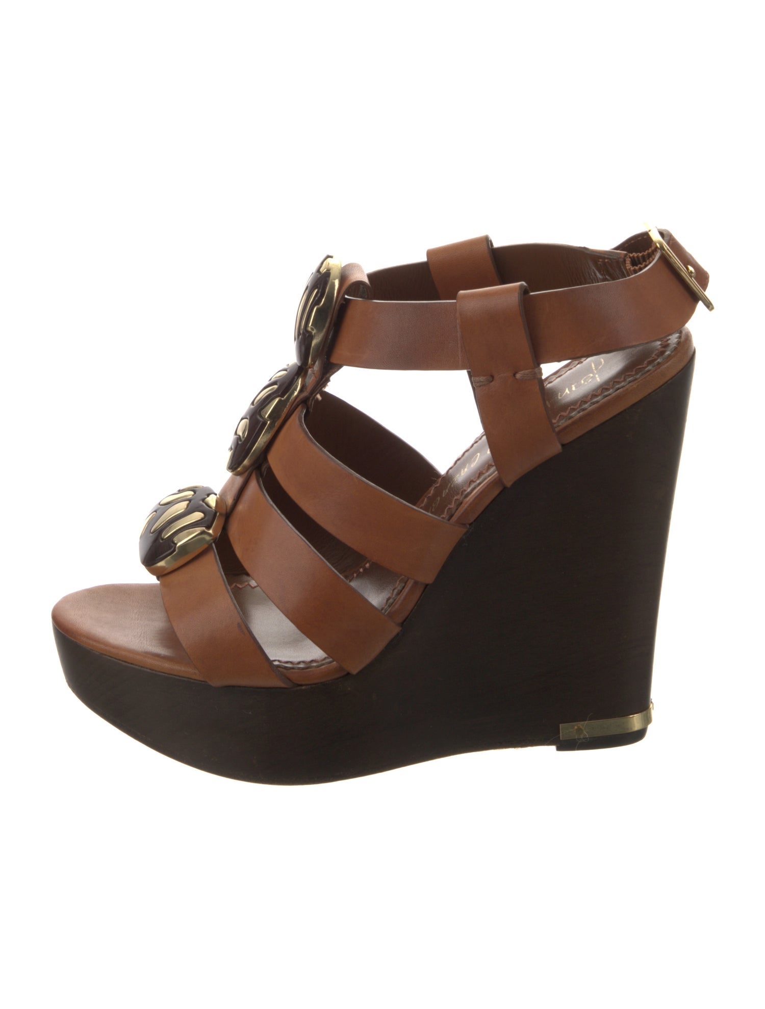 Jean-Michel Cazabat Leather Crystal Embellishments Sandals