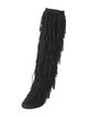 Jean-Michel Cazabat Suede Fringe Trim Accent Lace-Up Boots
