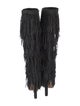 Jean-Michel Cazabat Suede Fringe Trim Accent Lace-Up Boots