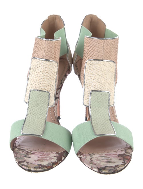 Jean-Michel Cazabat Leather Animal Print Sandals