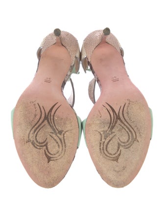 Jean-Michel Cazabat Leather Animal Print Sandals