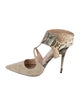 Jean-Michel Cazabat Suede Animal Print T-Strap Pumps