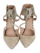 Jean-Michel Cazabat Suede Animal Print T-Strap Pumps