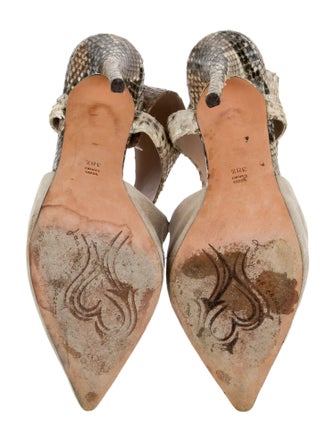 Jean-Michel Cazabat Suede Animal Print T-Strap Pumps