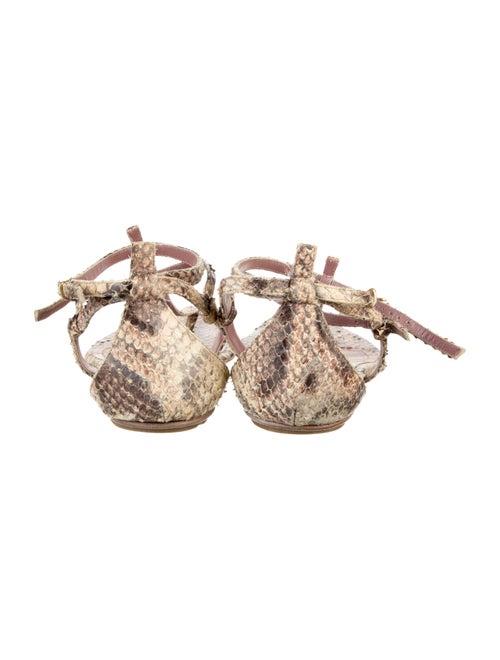 Jean-Michel Cazabat Snakeskin Animal Print T-Strap Sandals