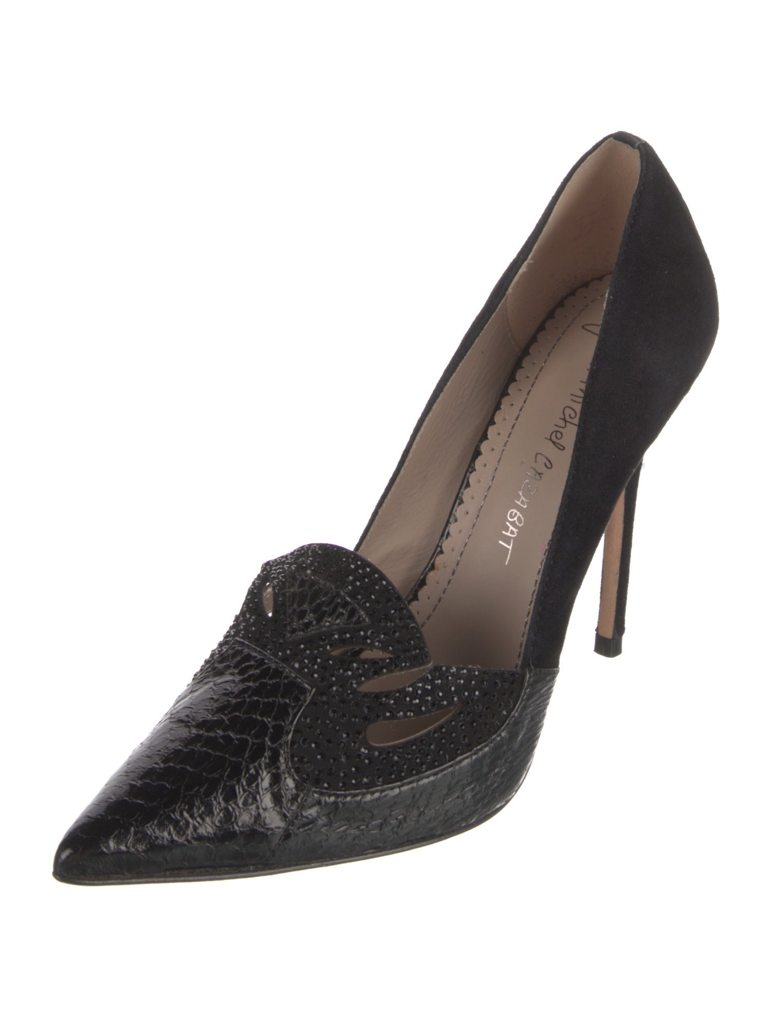 Jean-Michel Cazabat Suede Studded Accents Pumps
