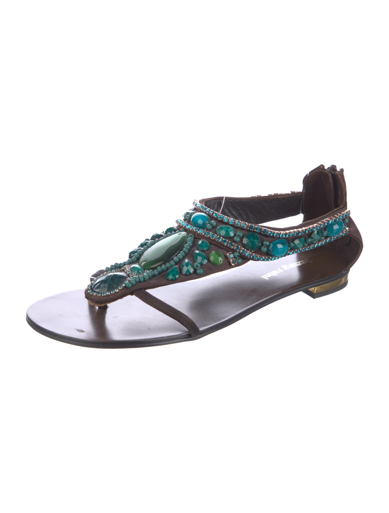 Jean-Michel Cazabat Leather T-Strap Sandals