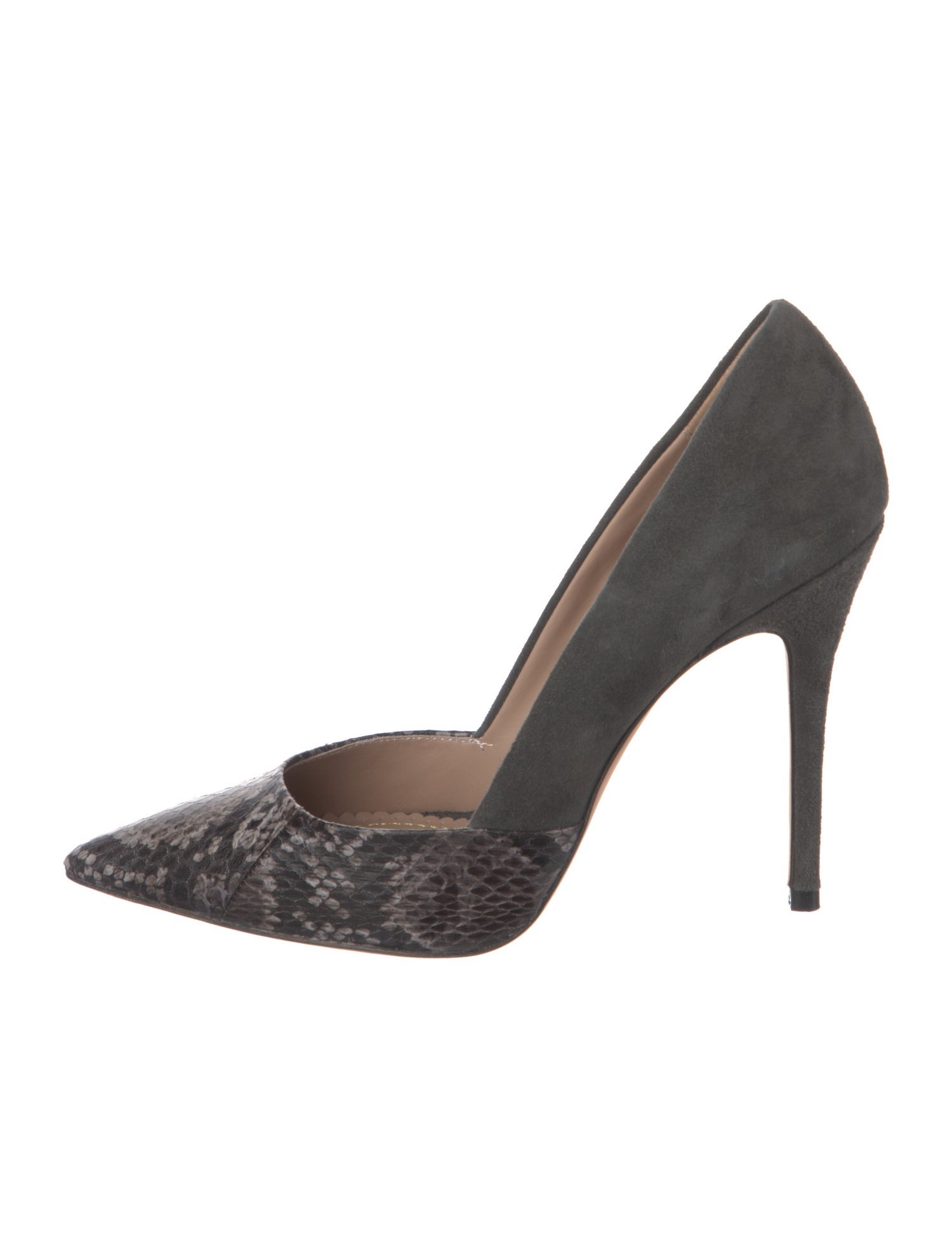 Jean-Michel Cazabat Suede Printed D'Orsay Pumps