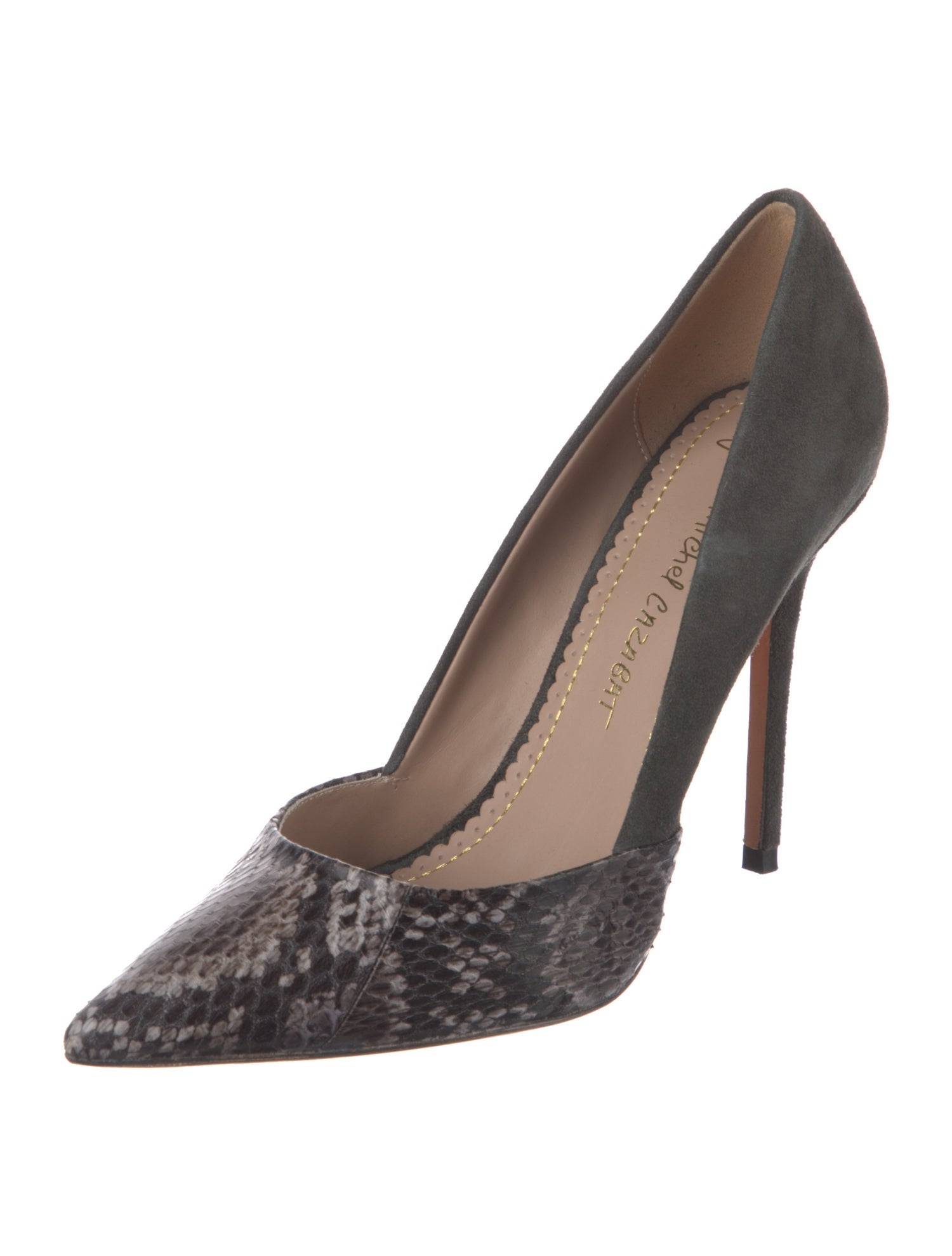 Jean-Michel Cazabat Suede Printed D'Orsay Pumps