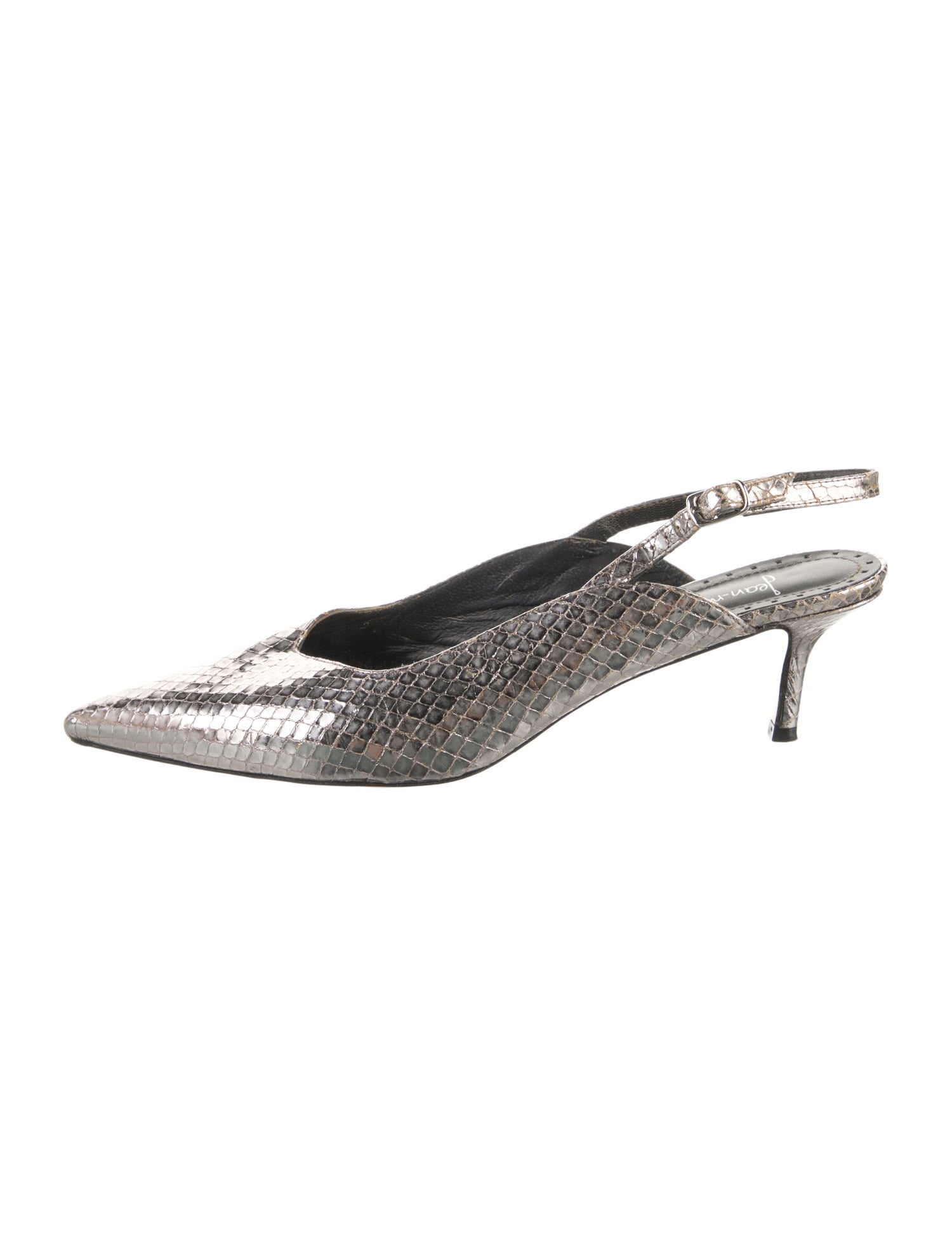 Jean-Michel Cazabat Leather Animal Print Slingback Pumps