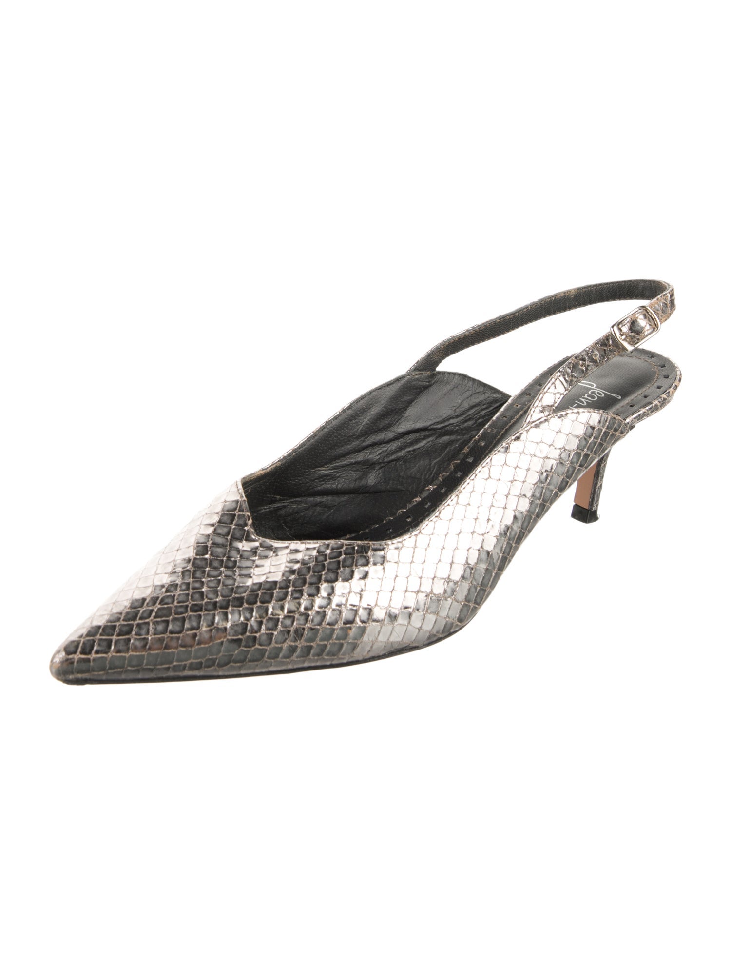 Jean-Michel Cazabat Leather Animal Print Slingback Pumps