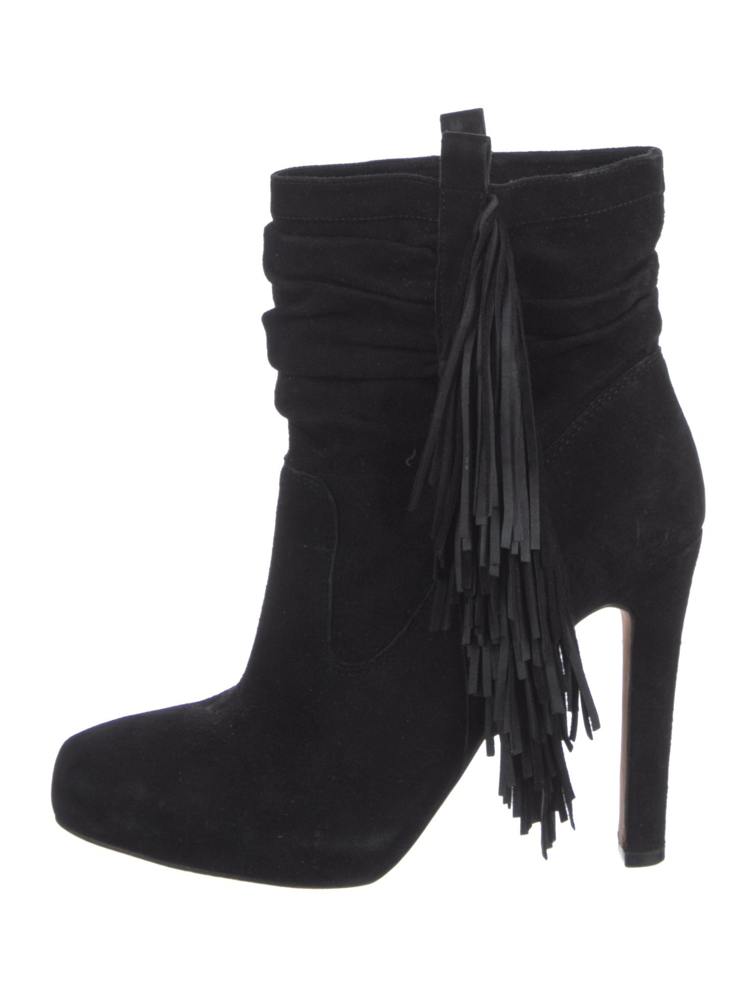 Jean-Michel Cazabat Suede Fringe Trim Accent Boots