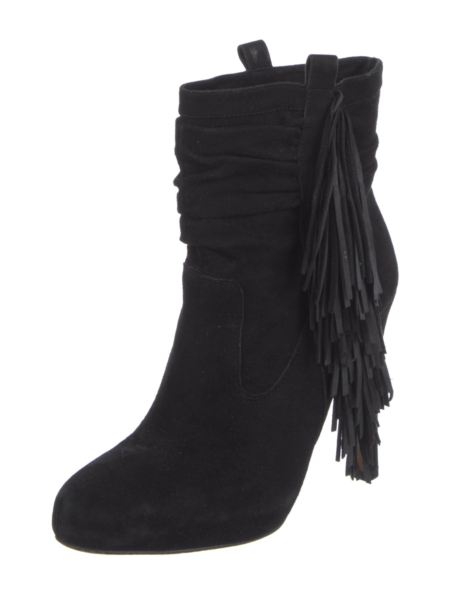 Jean-Michel Cazabat Suede Fringe Trim Accent Boots