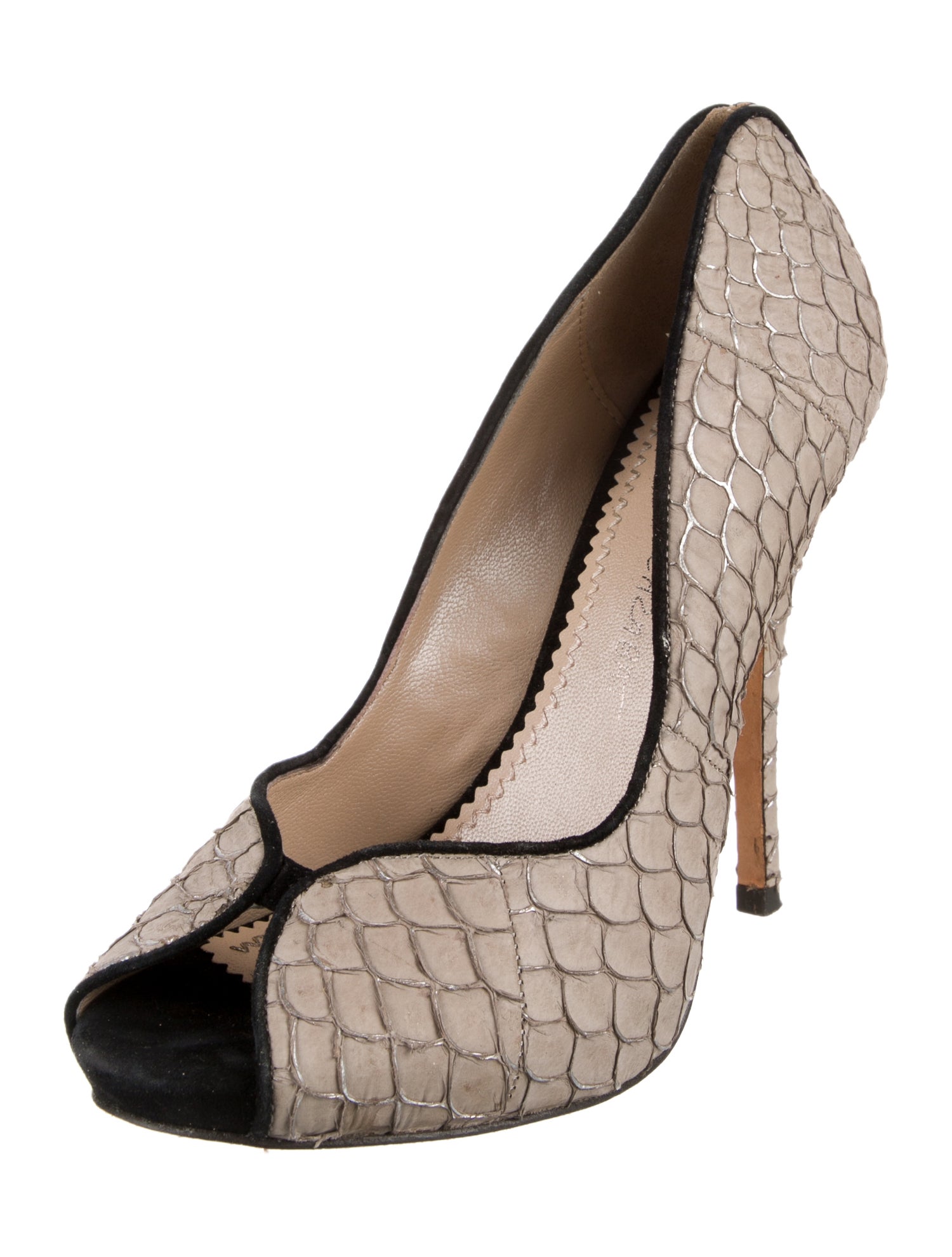 Jean-Michel Cazabat Snakeskin Colorblock Pattern Pumps