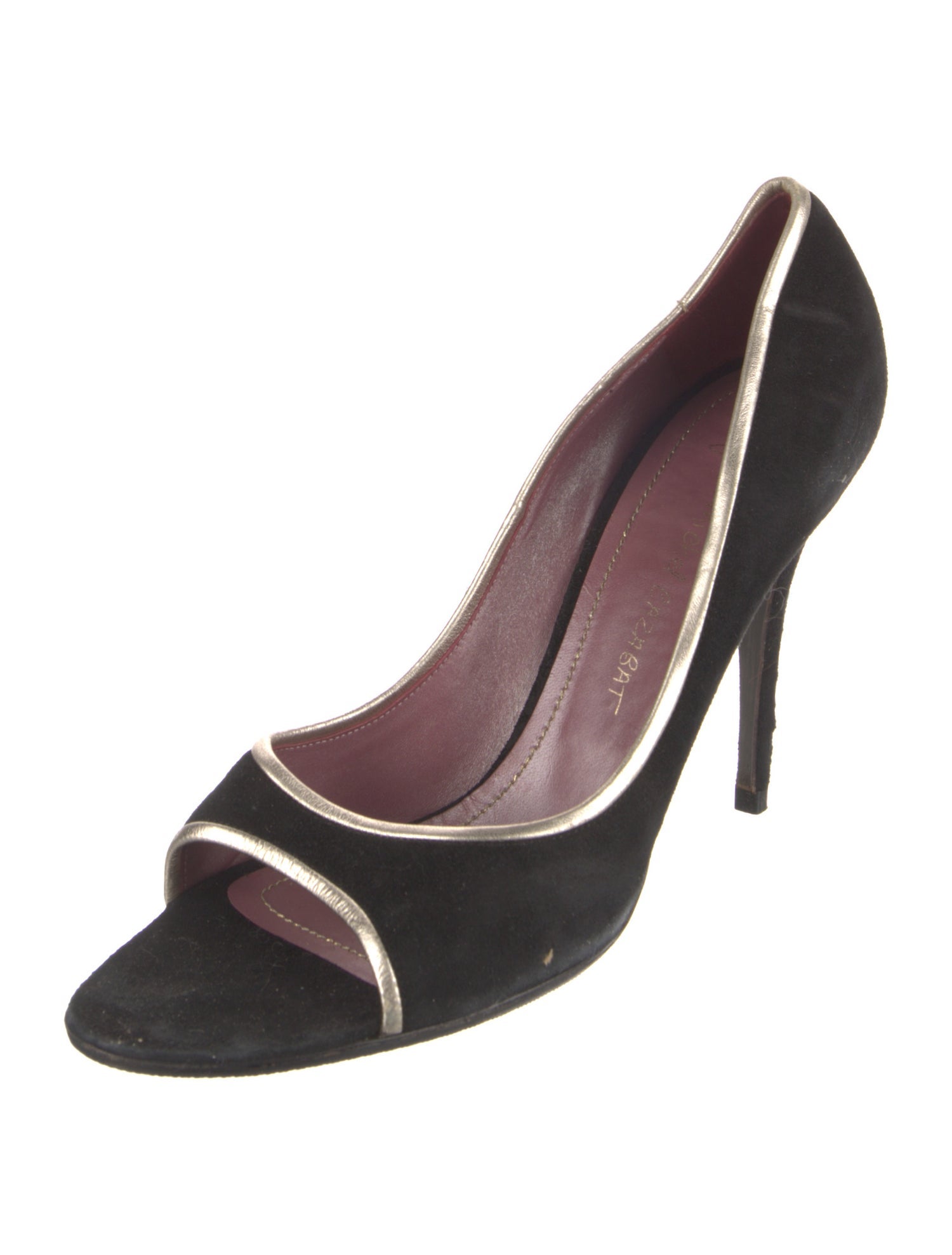 Jean-Michel Cazabat Suede Striped Slingback Sandals