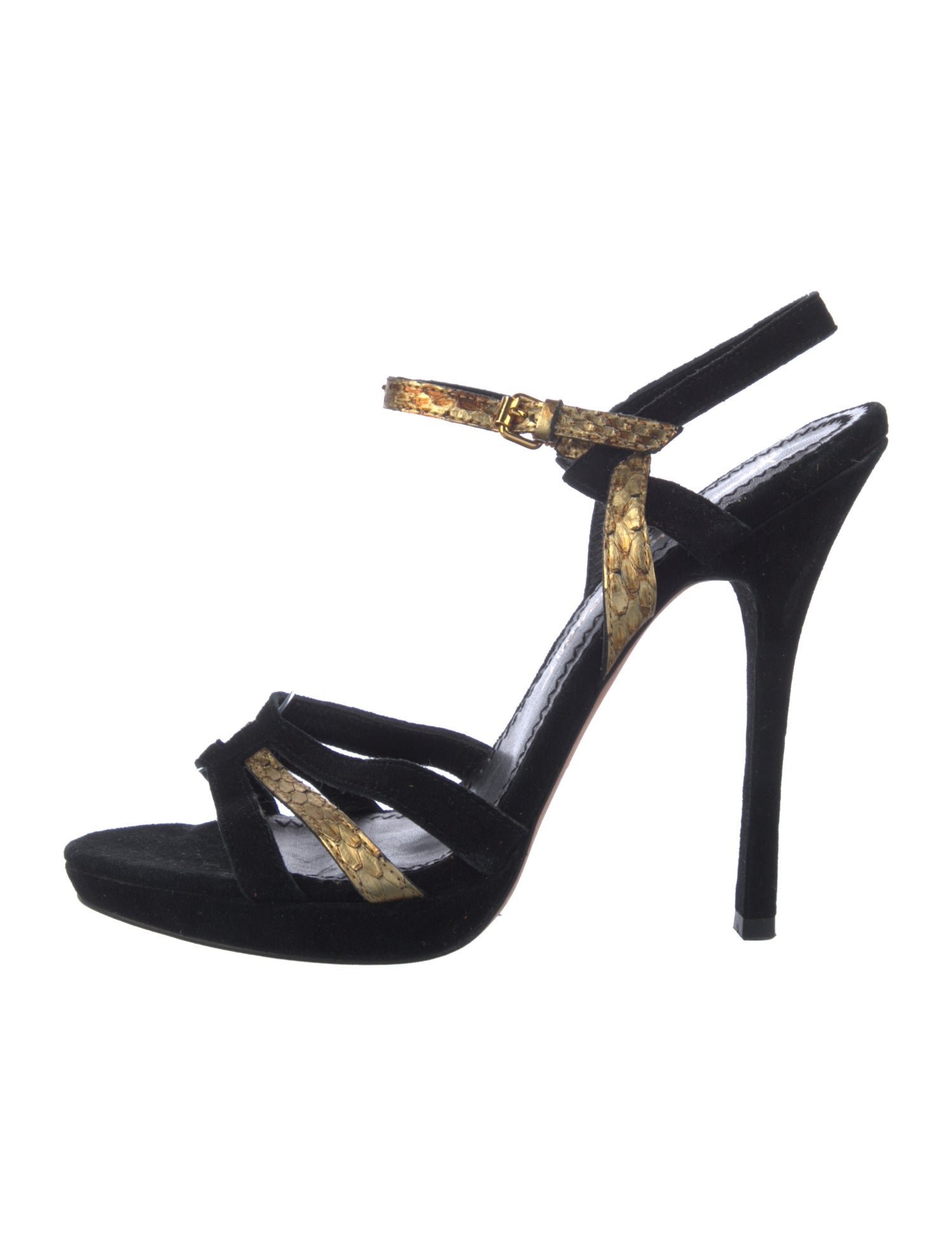 Jean-Michel Cazabat Suede Animal Print Sandals