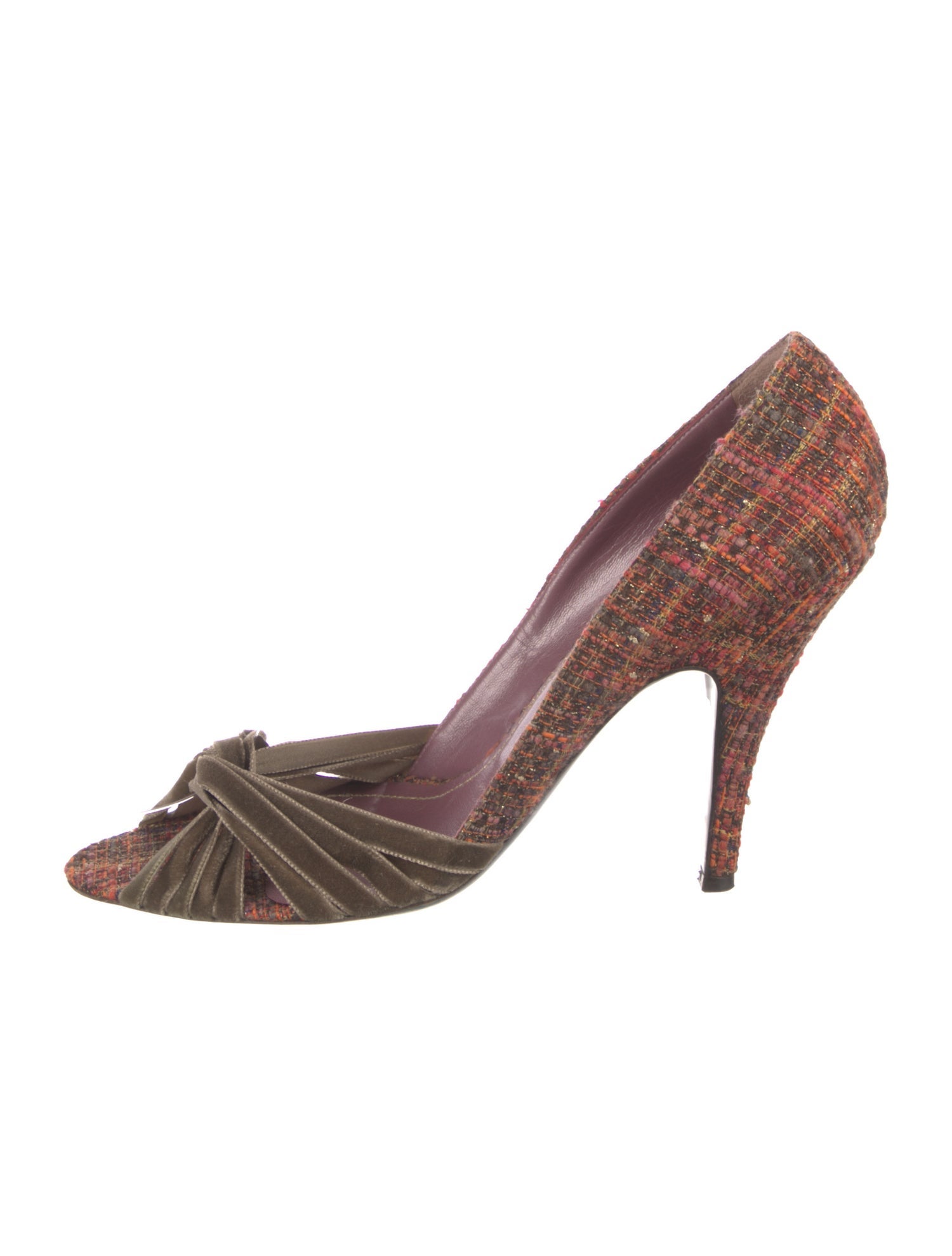 Jean-Michel Cazabat Tweed Pattern D'Orsay Pumps