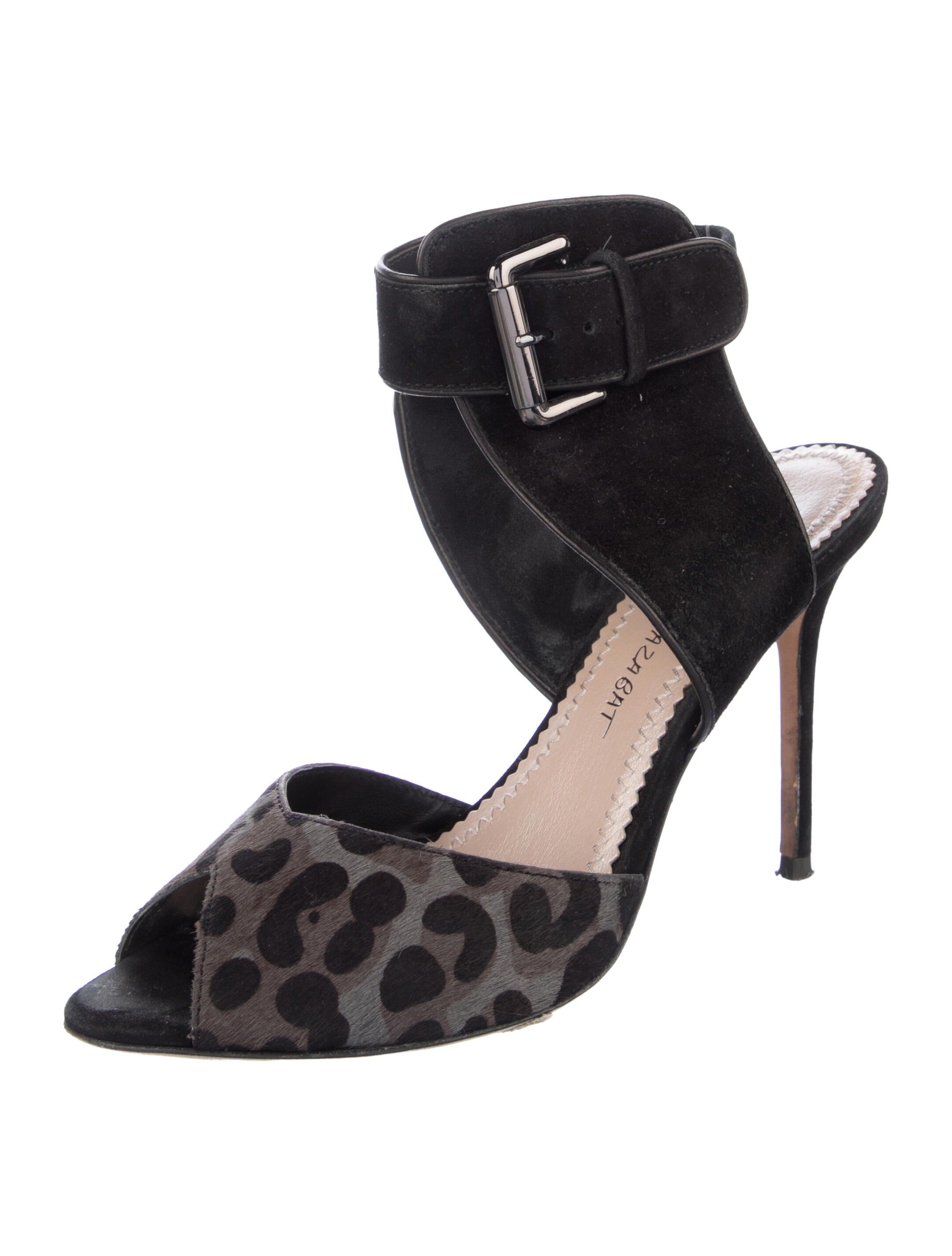 Jean-Michel Cazabat Suede Animal Print Sandals